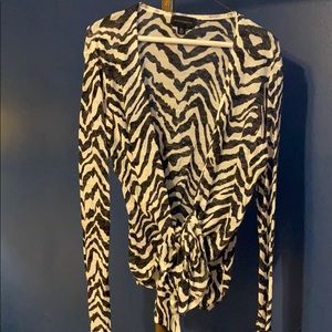Zebra stripe open sweater